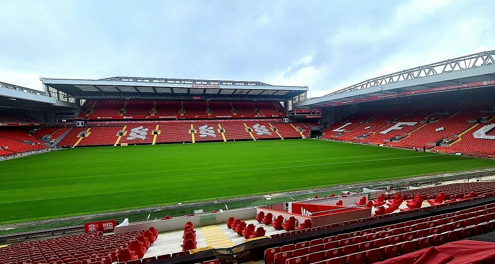 Anfield là sân vận động nằm ở thành phố nào